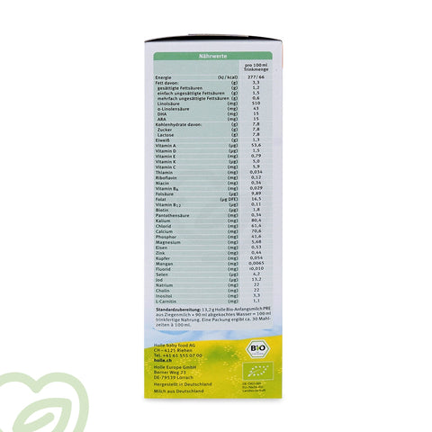 Holle Organic Baby Formula Goat Milk - Stage Pre