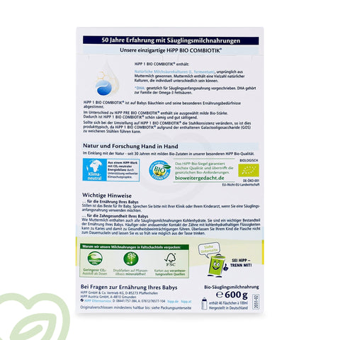 HiPP German Organic Formula Bio-Combiotic - Stage 1