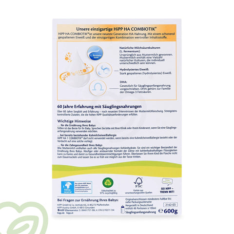HiPP Organic Baby Formula Hypoallergenic - Stage Pre