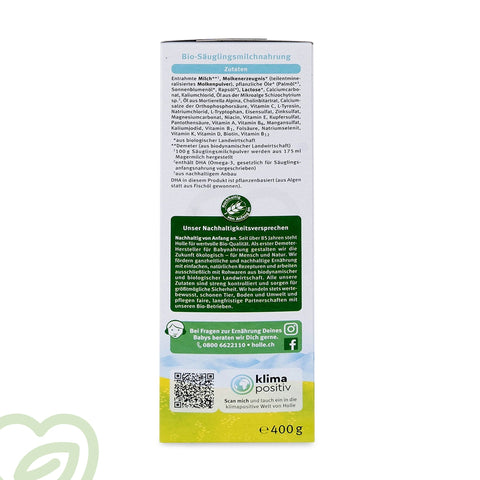 Holle Organic Baby Formula Cow Milk - Stage Pre