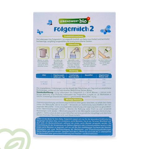 Lebenswert Bio Stage 2 Organic Formula (6+ Months) - 500g